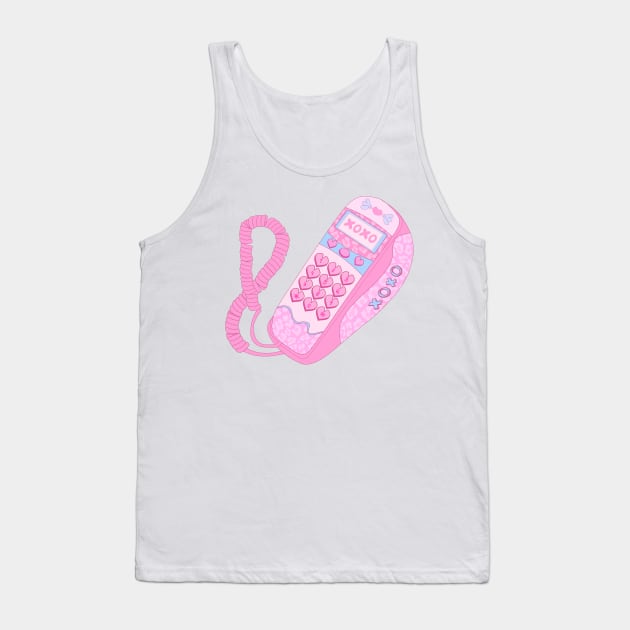 Y2K Heart Phone Tank Top by VelvepeachShop